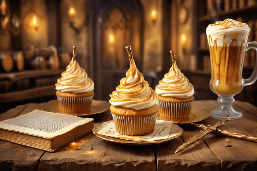 MAGICAL BUTTERSCOTCH CREAM BUTTERBEER CUPCAKES