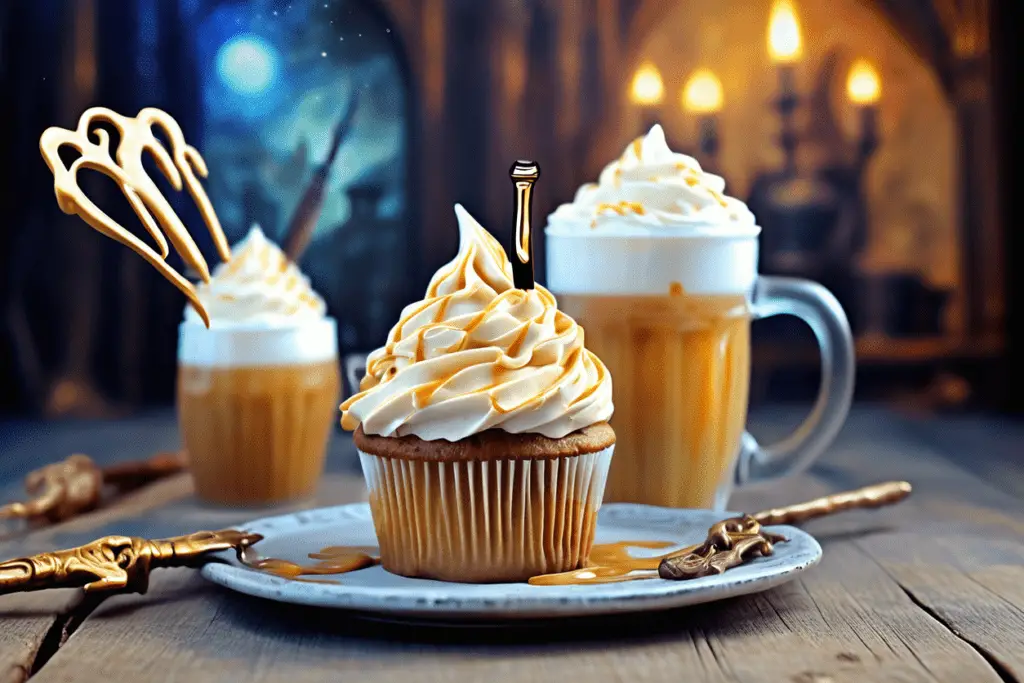 MAGICAL BUTTERSCOTCH CREAM BUTTERBEER CUPCAKES