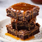 Hogwarts Butterbeer Brownies showcasing a caramel center